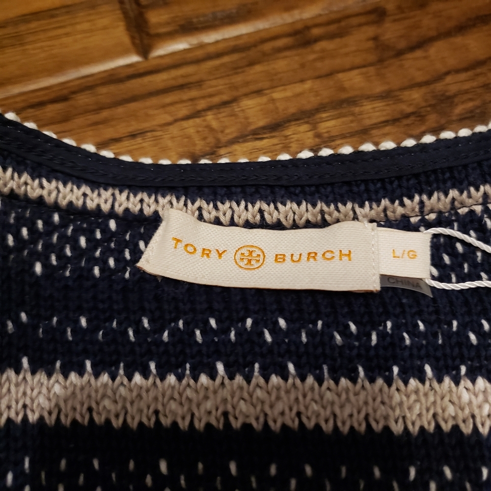 Tory Burch Payton Striped Tweed Fringe Cardigan - Picture 4 of 7
